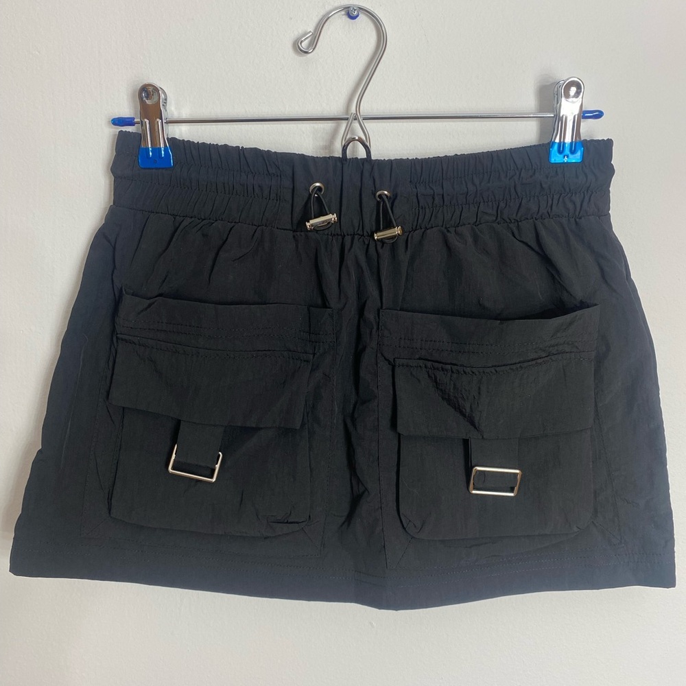 NWT Fashion Nova Still Got It Nylon Micro Mini Cargo Skirt
